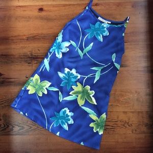 Tropical Print Dress Floral Mini Bright Tie Back Tunic  Sundress